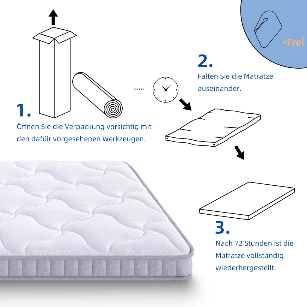 Materasso a molle a sacchetti 7 zone bianco 90x190 cm