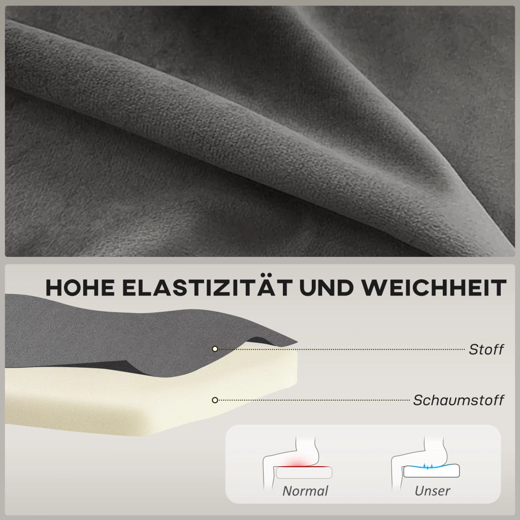 Divano 2 posti retrodesign ¨C zephmum ¨C gambe in legno, grigio scuro, 117x56.5x77 cm