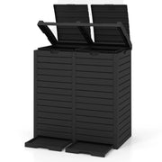 Pattumiera per Rifiuti Esterno e Interno 235 L, Contenitore per Raccolta Differenziata a Doppio Secchio Impermeabile con Coperchio, Vassoio e Maniglia, Bidone per Terrazza e Cucina (Nero)