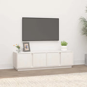 Mobile Porta TV-Credenza per TV Bianco 140x40x40 cm in Legno Massello di Pino
