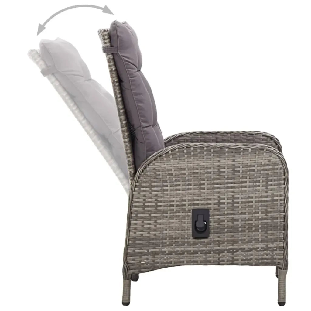 Set Mobili da Pranzo per Giardino 5 pz Grigio cod mxl 43807