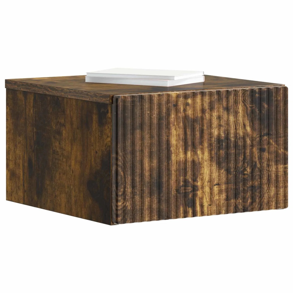 Mobiletto da notte a muro 2 pcs Rovere Fumo 33 x 34,5 x 20 cm 898436