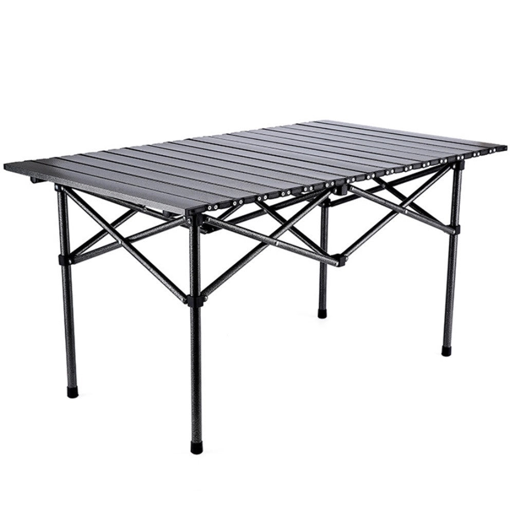 Trade Shop - Tavolo Da Campeggio Pieghevole Da Esterno Portatile Giardino Balcone Pic Nic Nero 632835 -
