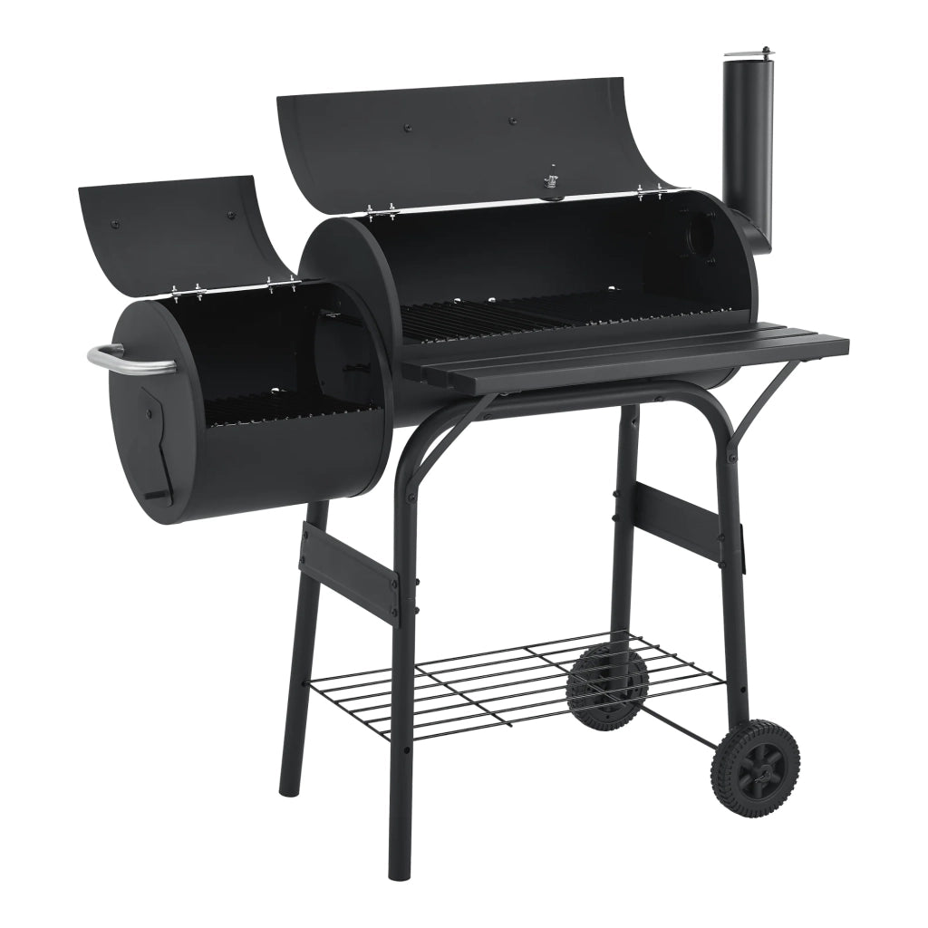 Barbecue affumicatore a carbone 115 x 110 x 64 cm acciaio nero 03_0008980