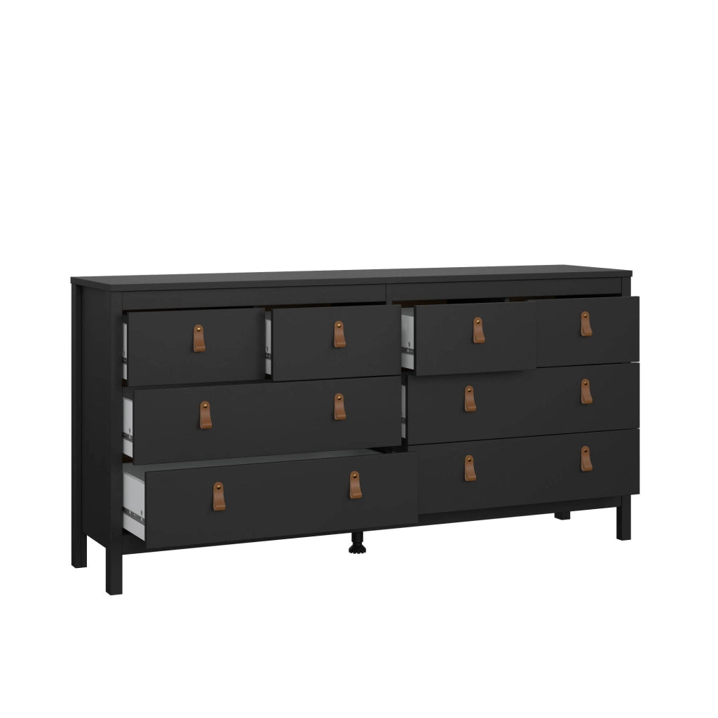 Credenza Kovsova, Buffet da soggiorno, Madia da salotto, Dispensa da cucina, 160x38 h80 cm, Nero