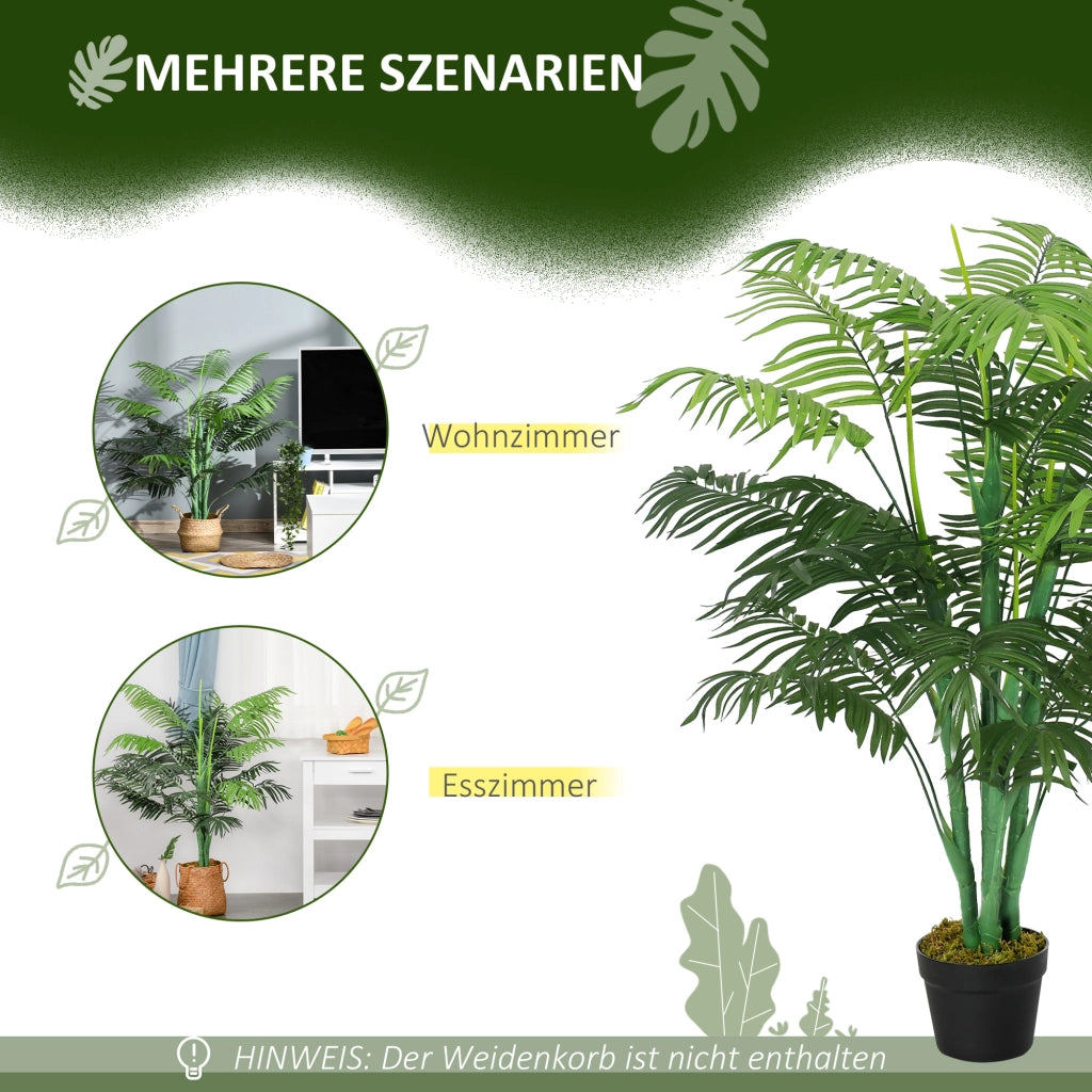 Palma Artificiale 125cm ¨C Xylo ¨C 18 Foglie con Vaso per Giardino Balcone