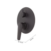 Miscelatore da incasso per doccia con deviatore Como nero matt 16 x 6,4 x 6,4 cm
