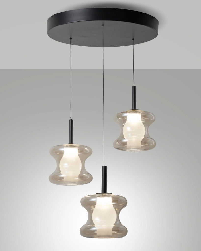 Lampada a Sospensione Frua Ø450mm, LED Integrato 21W 2550lm, CCT Switch 2700K-3000K-4000K, Metallo e Vetro Borosilicato, IP20 - Frua