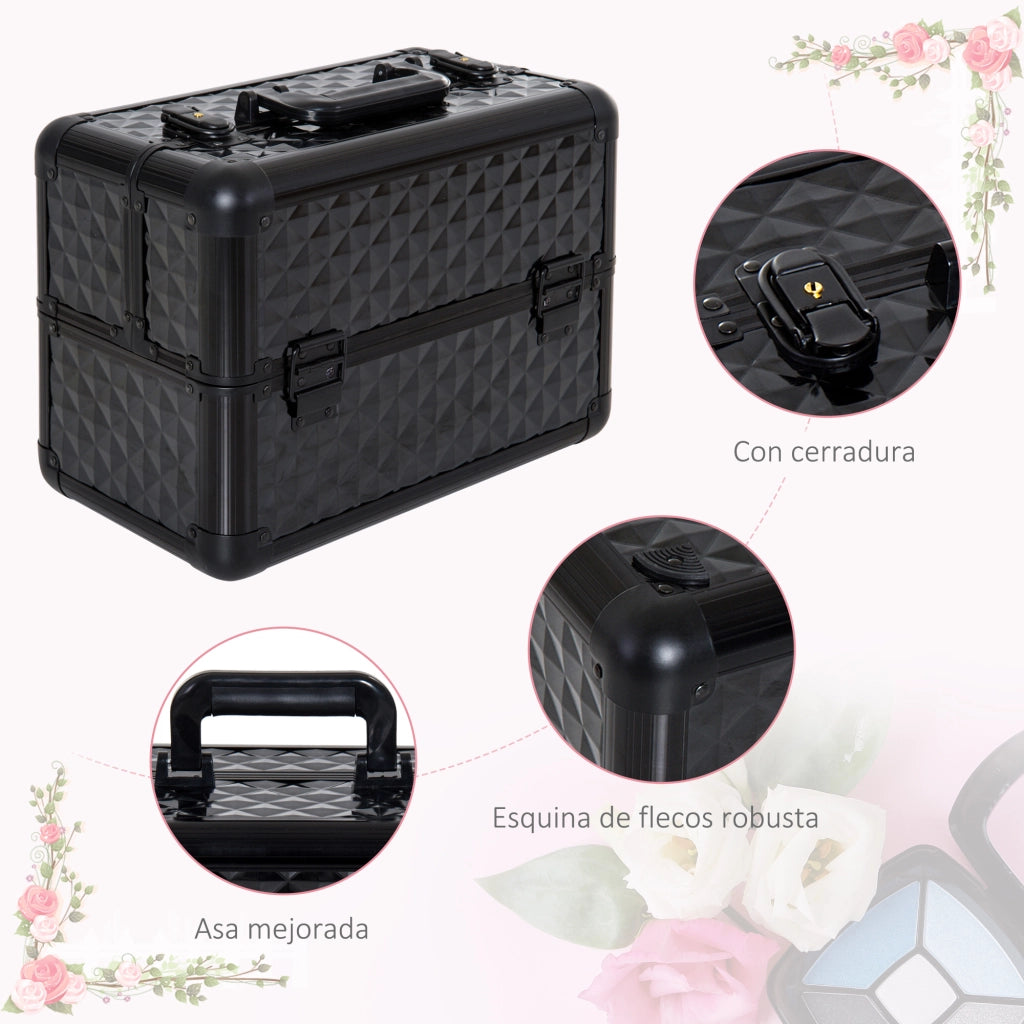 Organizzatore Cosmetici Portatile 4 Livelli ¨C zephmum ¨C 35.5x20x25.5cm Aluminio