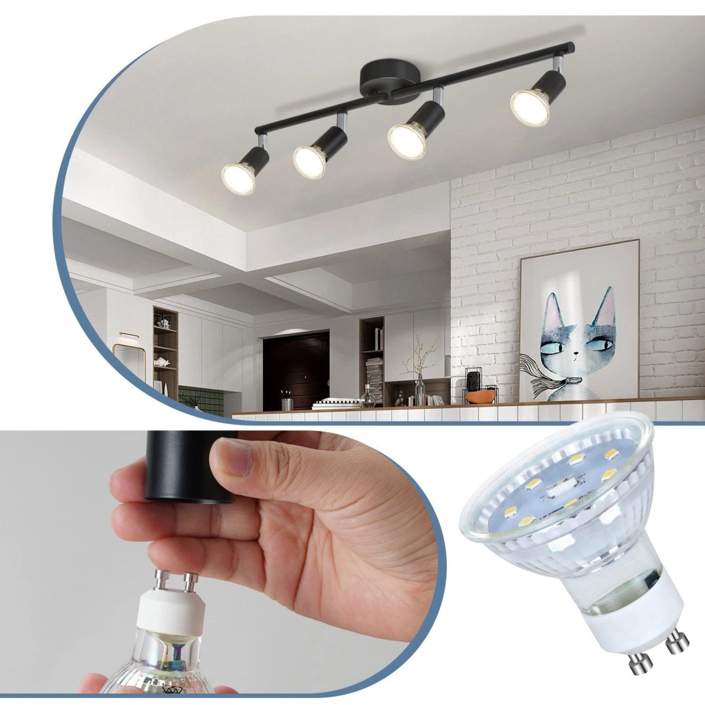 ZMH Faretto da soffitto 4 luci GU10 moderni orientabili per soggiorno camera letto