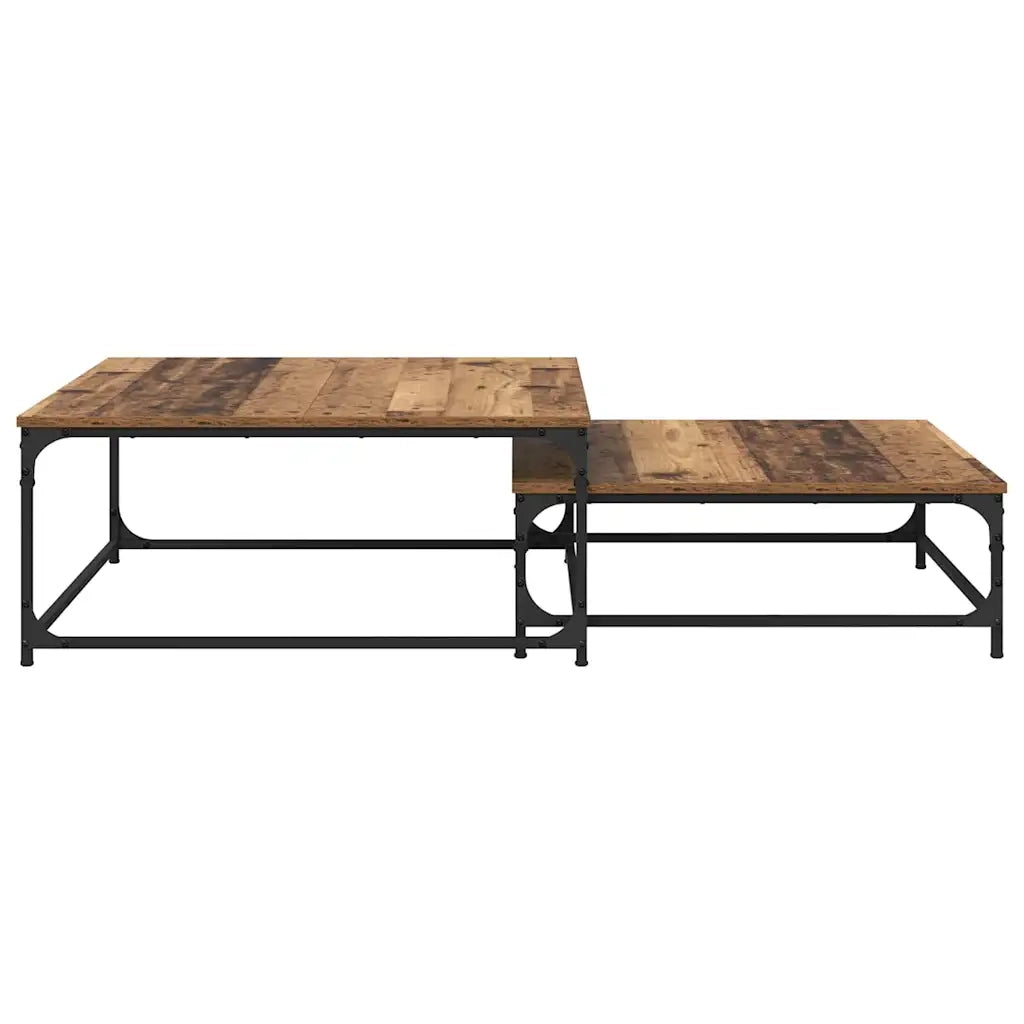 2 pz Tavolino da salotto | Tavolino da caff¨¨ | Tavolino da Soggiorno Legno vecchio Legno multistrato