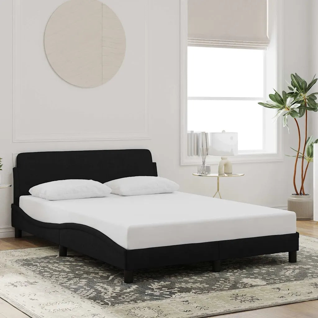 vidaXL Giroletto senza Materasso Nero 140x200 cm in Velluto