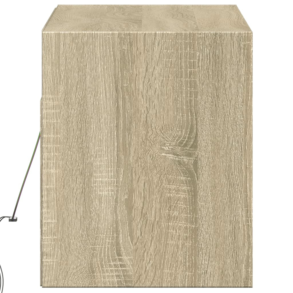 Mobile TV multimediale mensola TV credenza mobile TV sala da pranzo soggiorno parete attrezzata per camera da letto con luci LED rovere Sonoma 100 x 31 x 35 cm marrone 02_0028001
