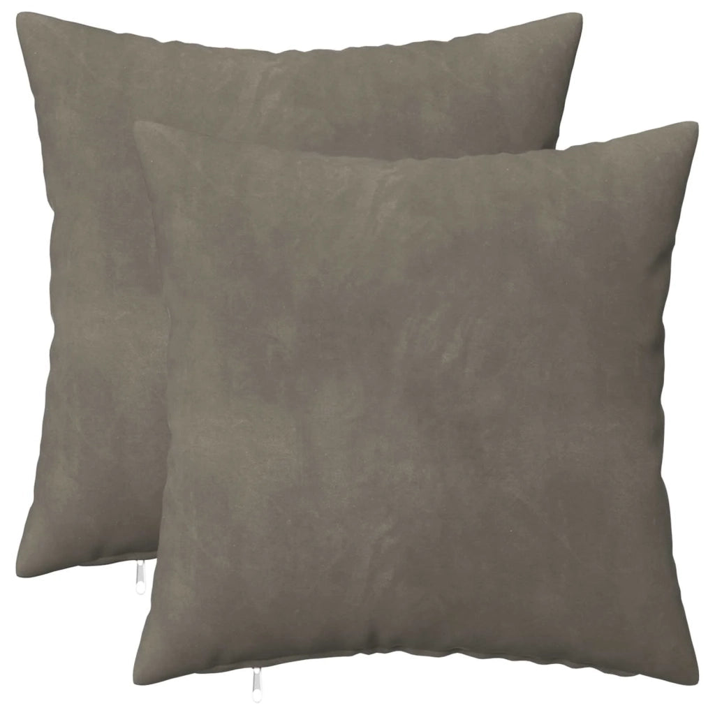Cuscino con cuscino HEERLEN 2 pz Grigio Chiaro Velluto 923507
