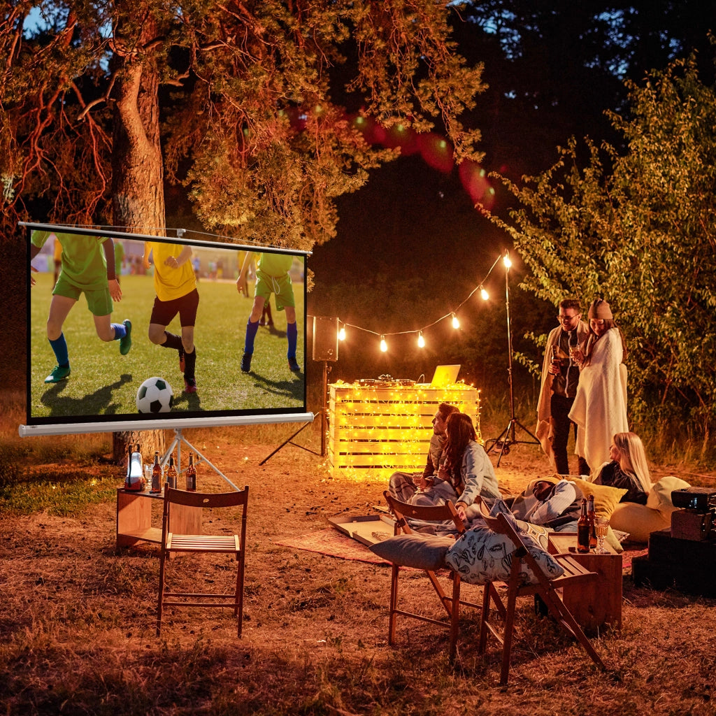 Schermo Proiezione 100 Pollici con Supporto Tripode Regolabile 4K HD 16:9 ¨C zephmum ¨C Bianco