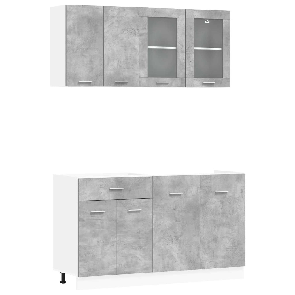 Unità Cucina Lyon 4 pcs Grigio Cemento Legno ingegnerizzato 3445847