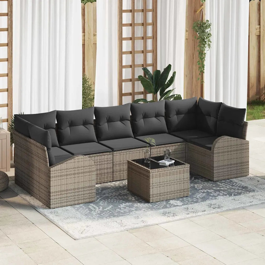Set Divano da Giardino Grigio 55 x 55 x 37 cm polyrattan 3345959