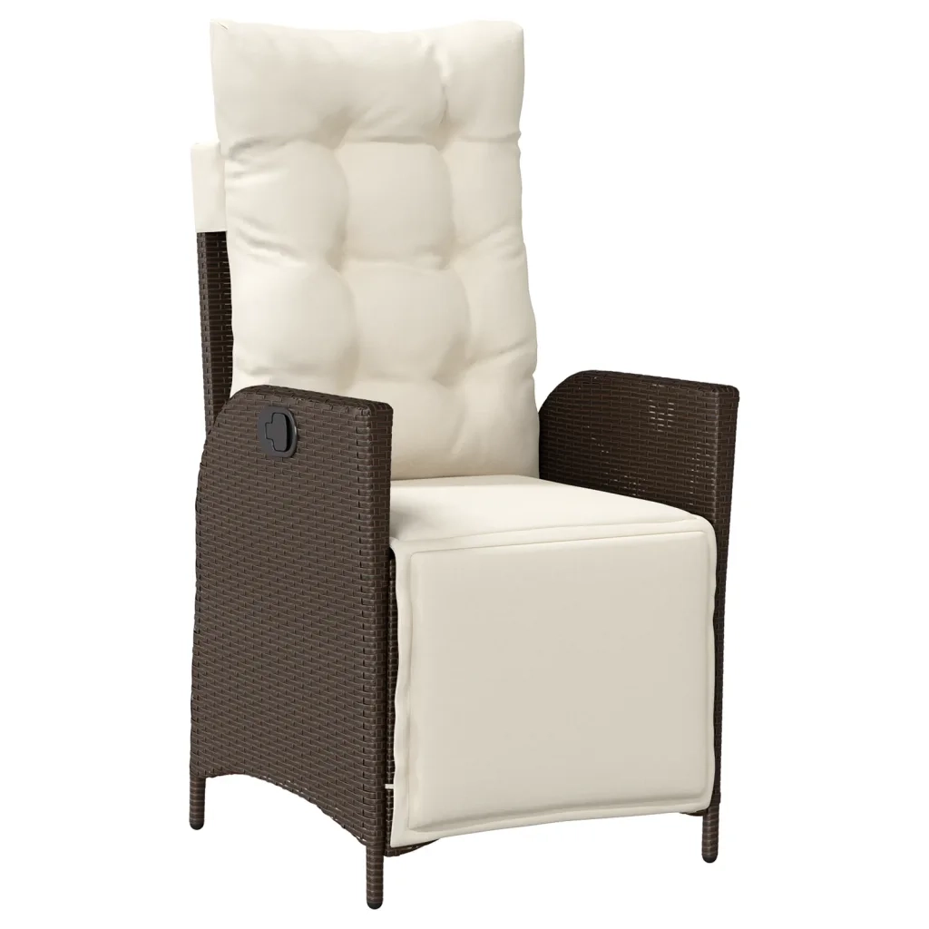 Sedie da Giardino Reclinabili 2 pz con Poggiapiedi Polyrattan 365290