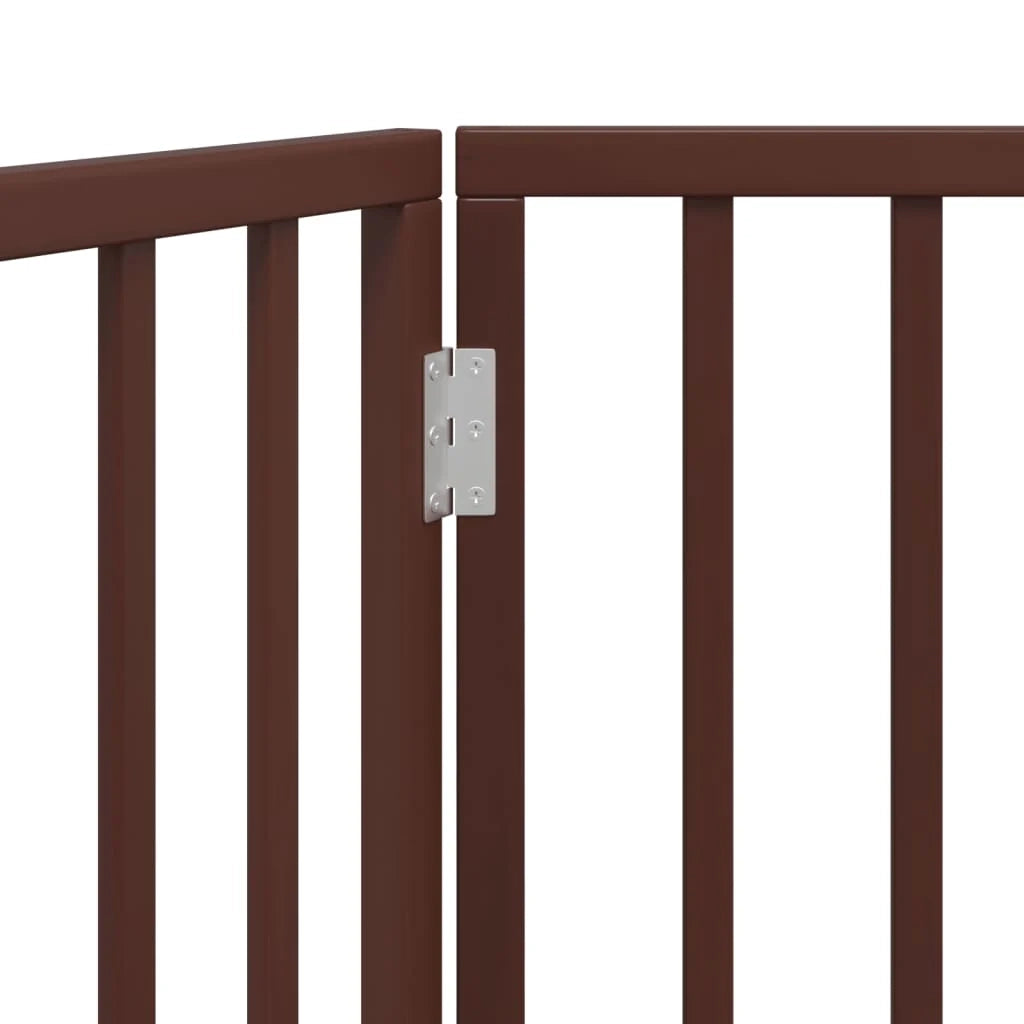 Cancelletto di sicurezza pieghevole per cani a 2 pannelli 160 cm legno di pioppo marrone 02_0023036