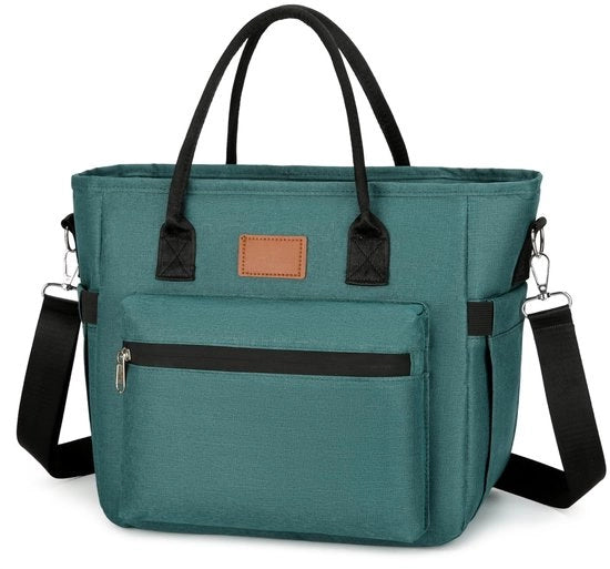 Borsa termica 15L con grande capacità per uomini e donne, borsa isolata da trasporto con cinturino regolabile per lavoro, scuola, picnic, viaggi (15L, verde)