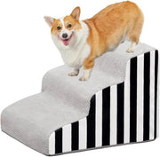 Scale a 3 Passi per Cani per Letto e Divano Copertura di Alta Densità in Terry Capacità di Carico fino a 22 kg per Cani Piccoli e Medi (Grigio)