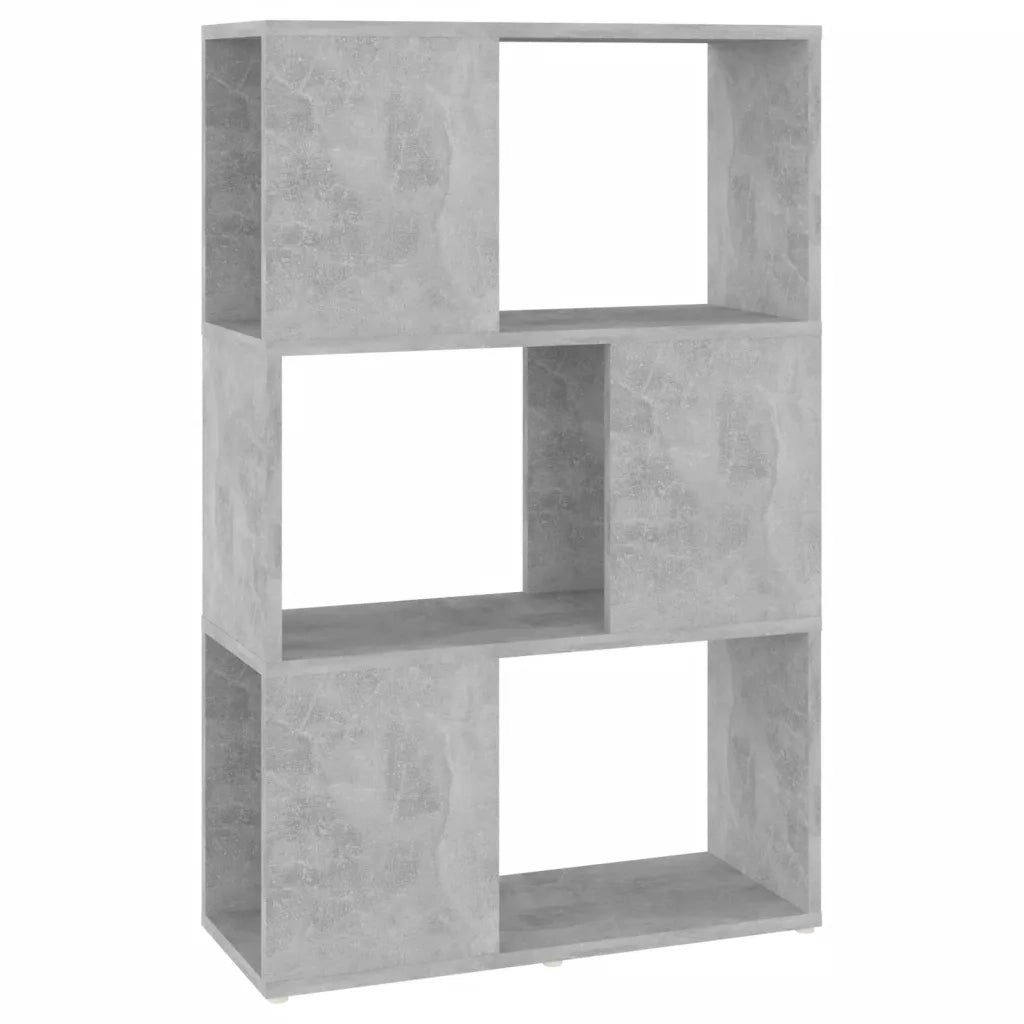 Libreria Divisorio-Scaffale per Libri-Mobile di Stoccaggio Grigio Cemento 60x24x94 cm in Truciolato
