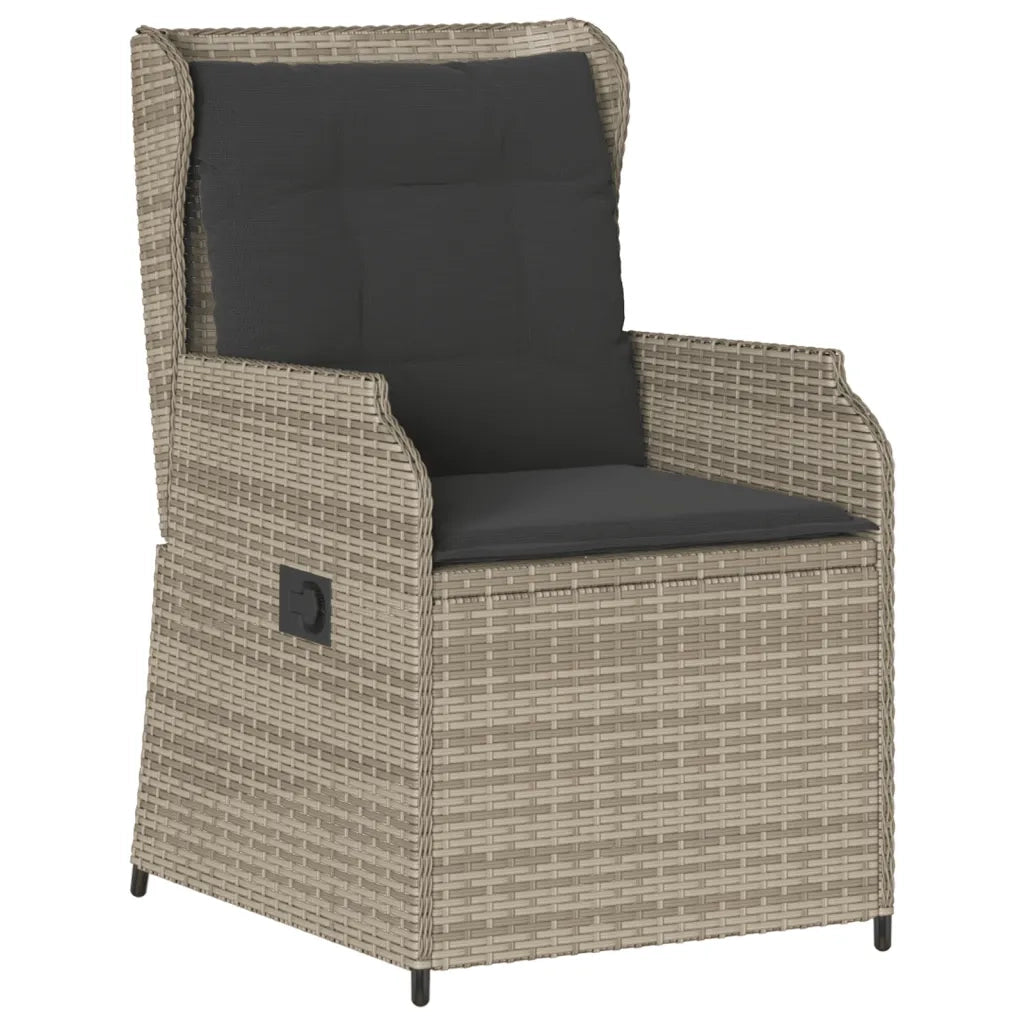 vidaXL Set Divani da Giardino 5pz con Cuscini Polyrattan Grigio Chiaro