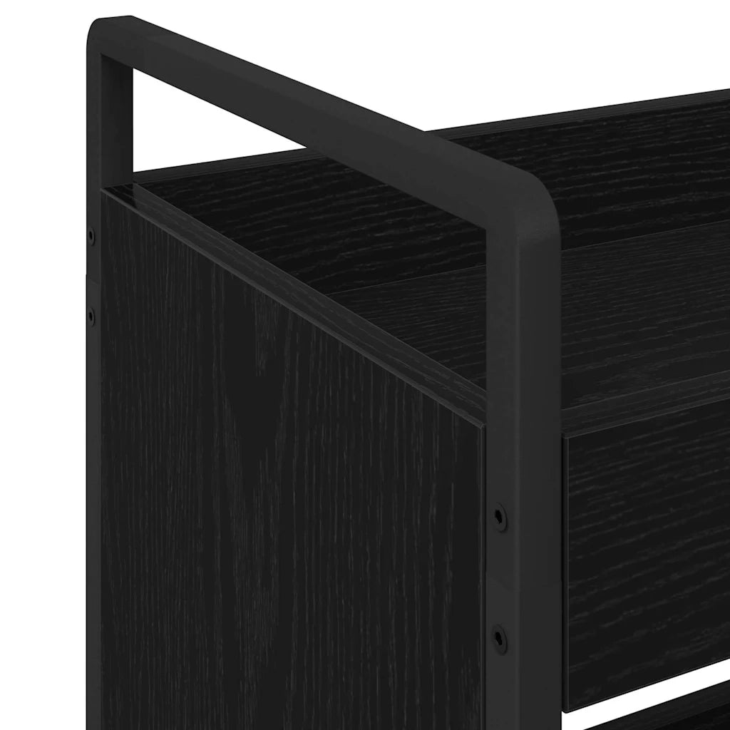 Carrello da Cucina-Scaffale per Cucina Rovere Nero 70 x 30 x 82 cm