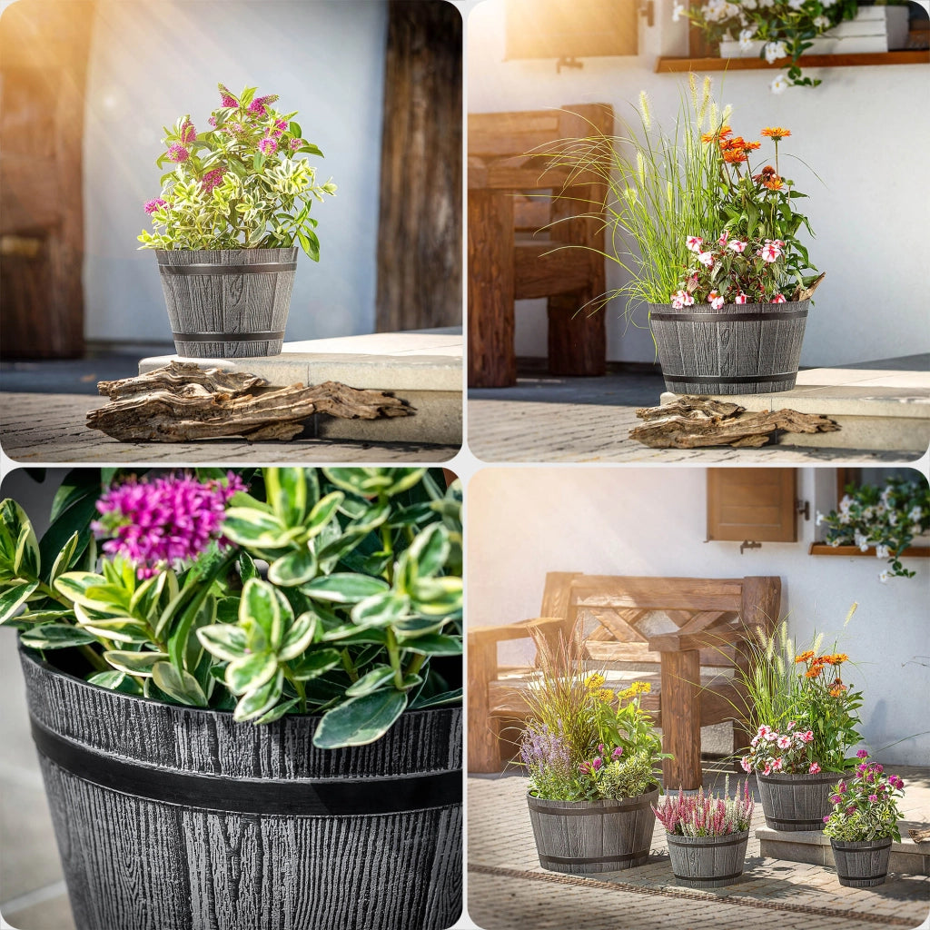 Vaso da fiori KADAX, vaso per fiori, copertura da giardino, rotondo, supporto per fiori in plastica, 23 cm