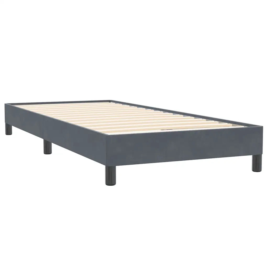 vidaXL Giroletto a Molle con Materasso Grigio Scuro 90x220 cm Velluto