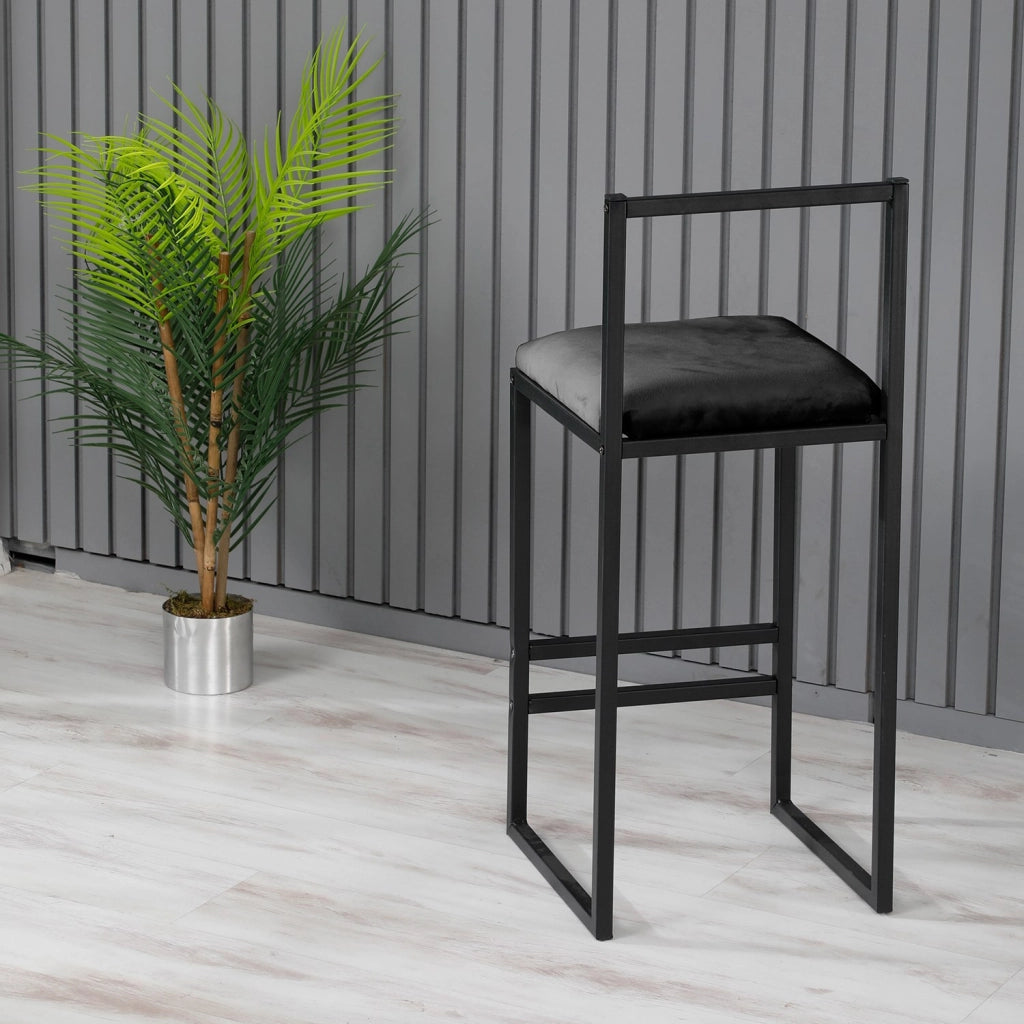 Sgabello da bar in metallo "Nordic" 35 x 35 x 84 cm - Nero