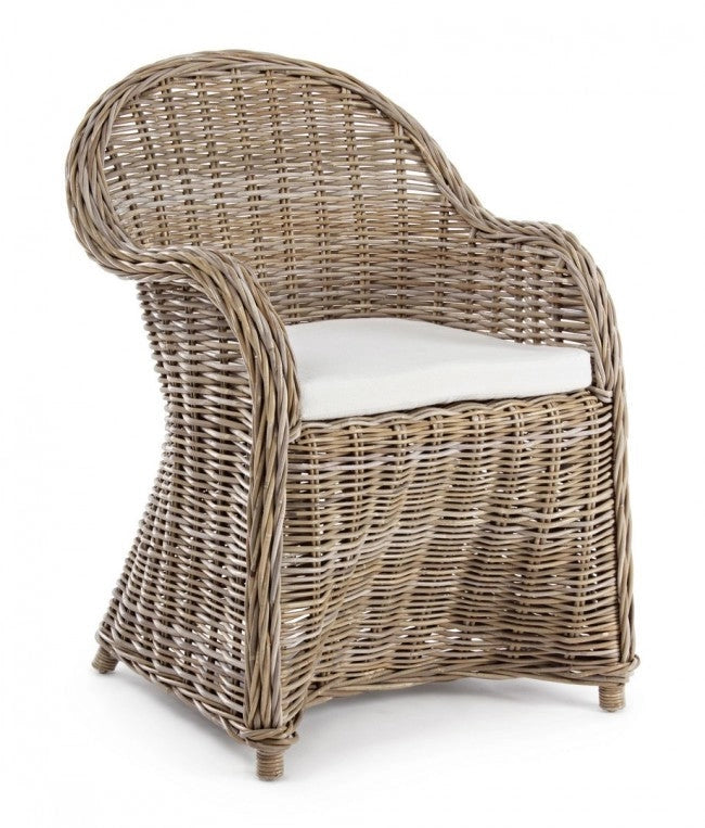 Poltrona con Cuscini Martin New Naturale in Fibre Naturali