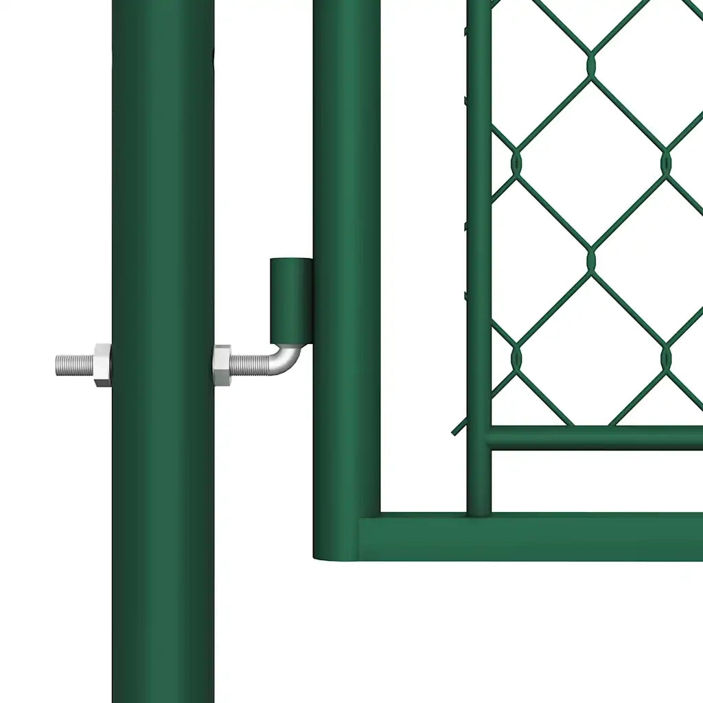 Cancello da Giardino in Acciaio 400x75 cm Verde 144444