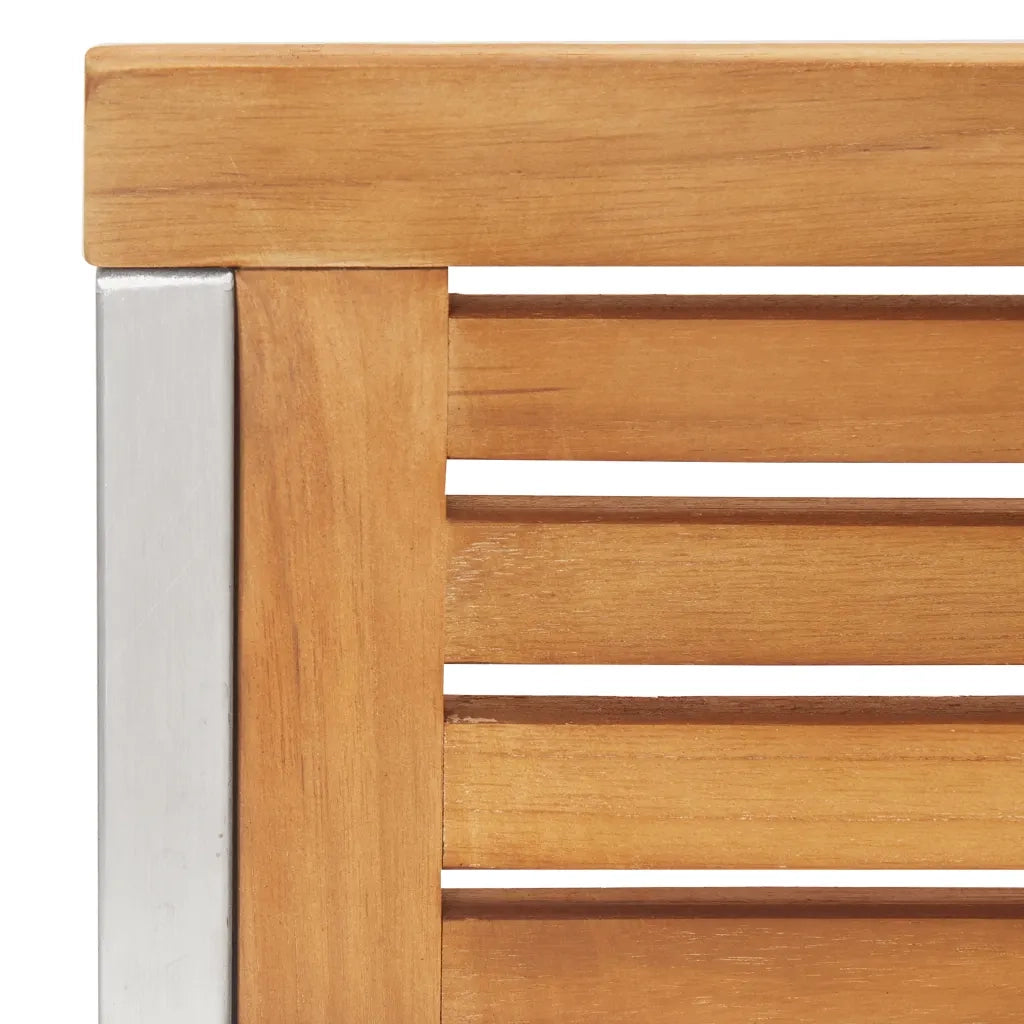 Sedie da Giardino 2 pz in Legno Massello di Teak e Acciaio Inox cod mxl 19961