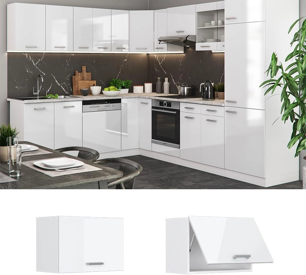 Pensile da cucina R-Line, Bianco lucido, 60 cm Piatto, per la libera combinazione all'interno di sistemi cucina modulari