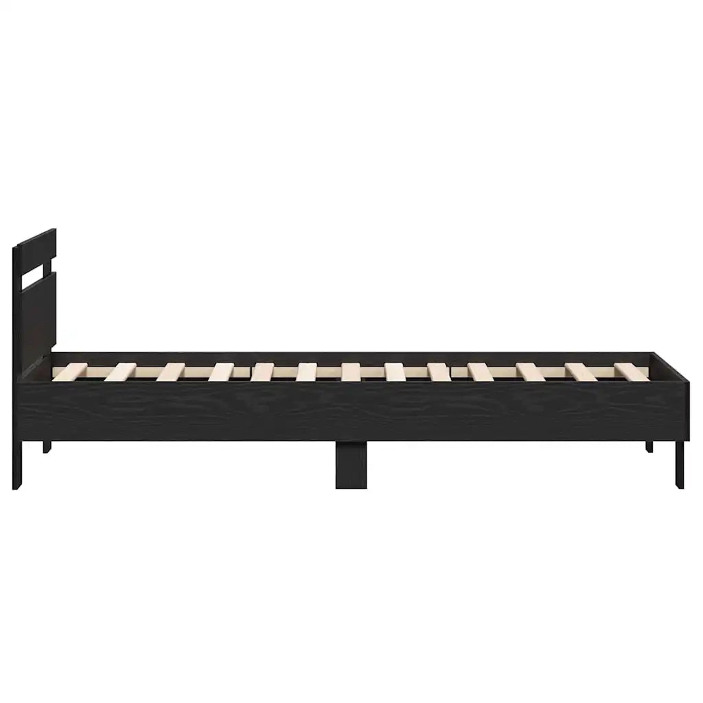 Struttura del letto con testiera Rovere Nero 193 x 95 x 88 cm 874123