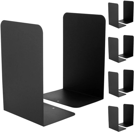 Sostegni libri a forma L - Sostegni libri metallici - Base antiscivolo - Resistente alla ruggine - Supporto stabile