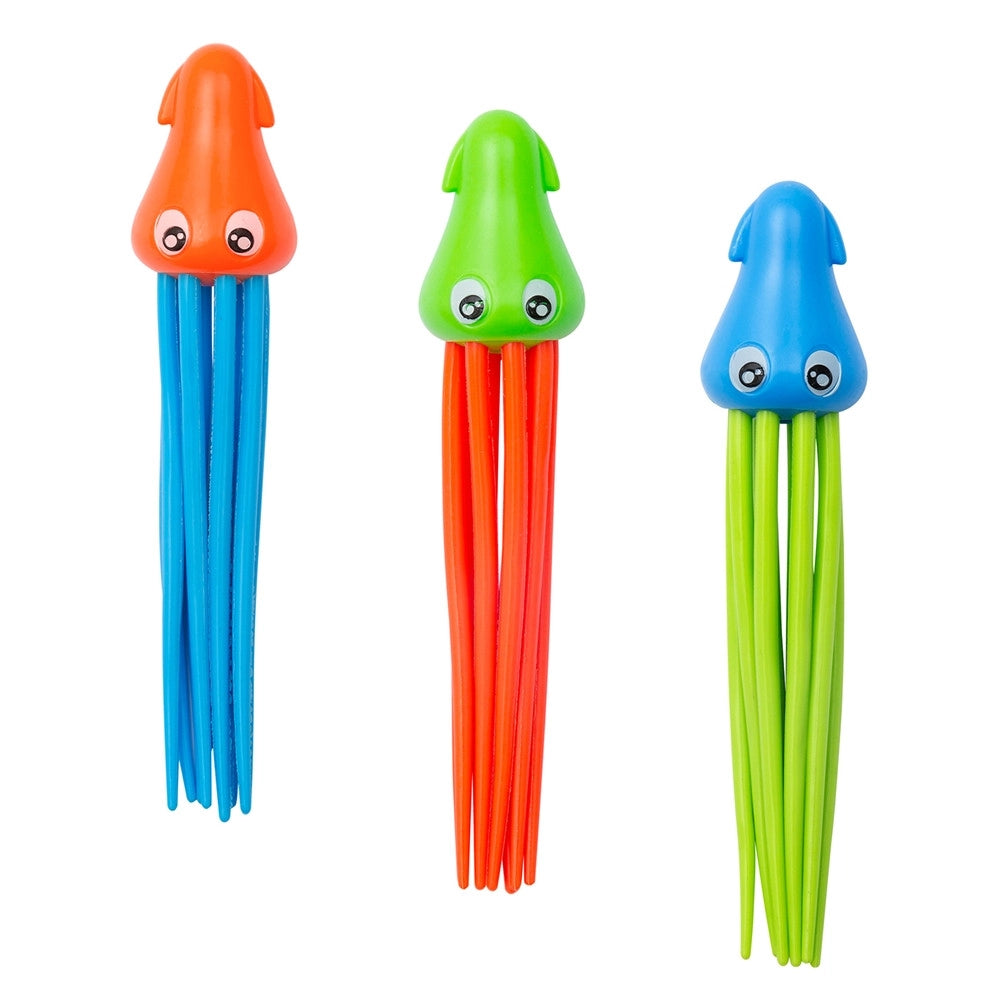 Trade Shop - Set 3 Polipetti Calamaro Colorati Con Tentacoli Subacquei Immersione Bambini 3+anni 26031 -