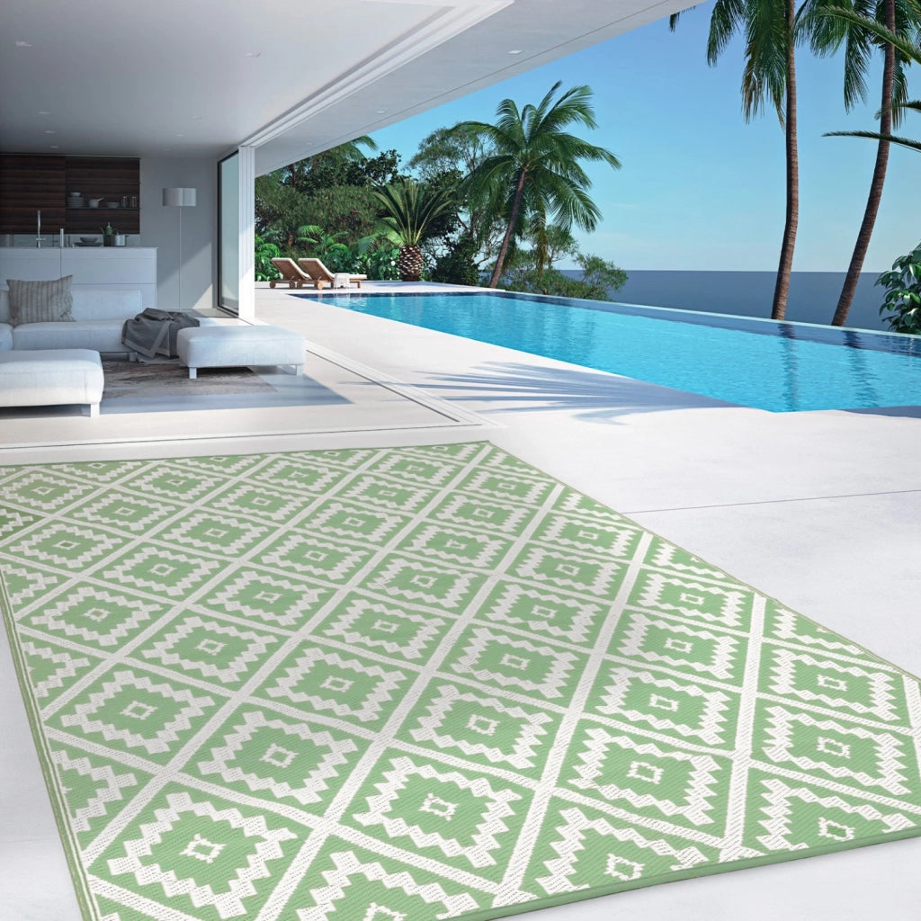 IDMarket - Tappeto per esterni BAHAMAS verde salvia 180 x 280 CM