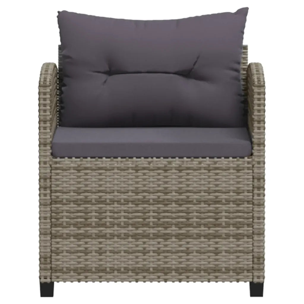 Set Divani da Giardino 7 pz con Cuscini in Polyrattan Grigio 3098170