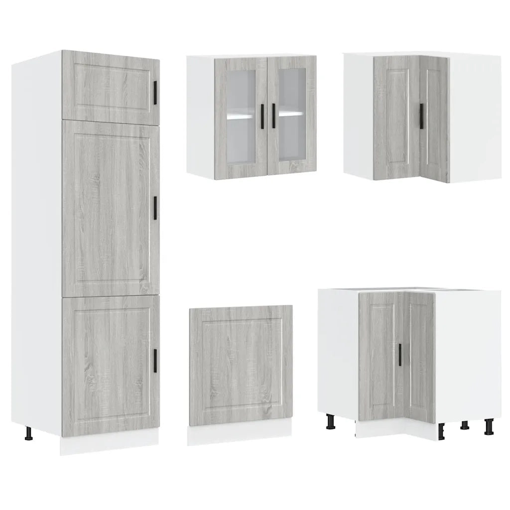Set Mobili da Cucina 14 pz Porto Grigio Sonoma in Truciolato