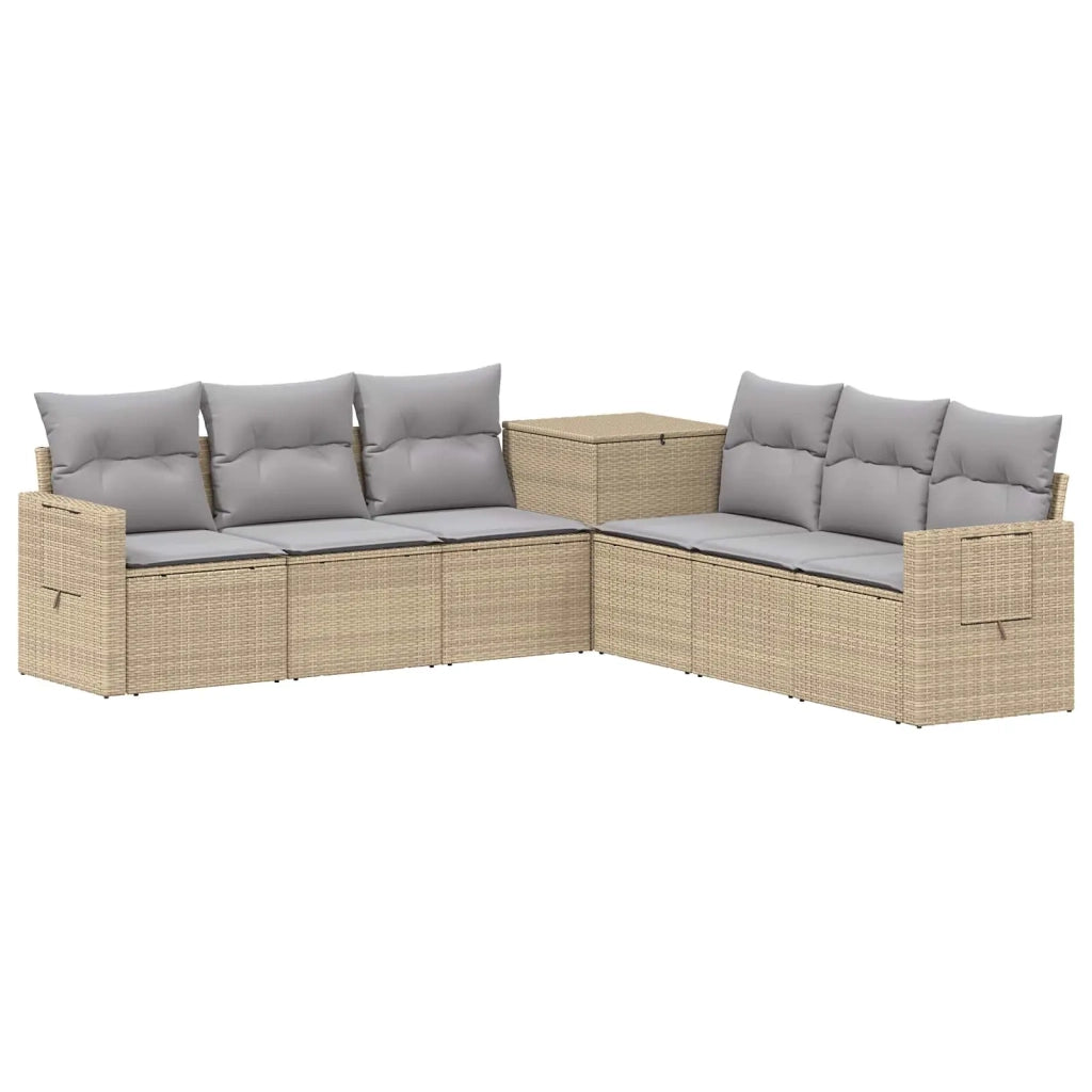 Set di divani 7 pz Beige e Grigio Chiaro 3448809