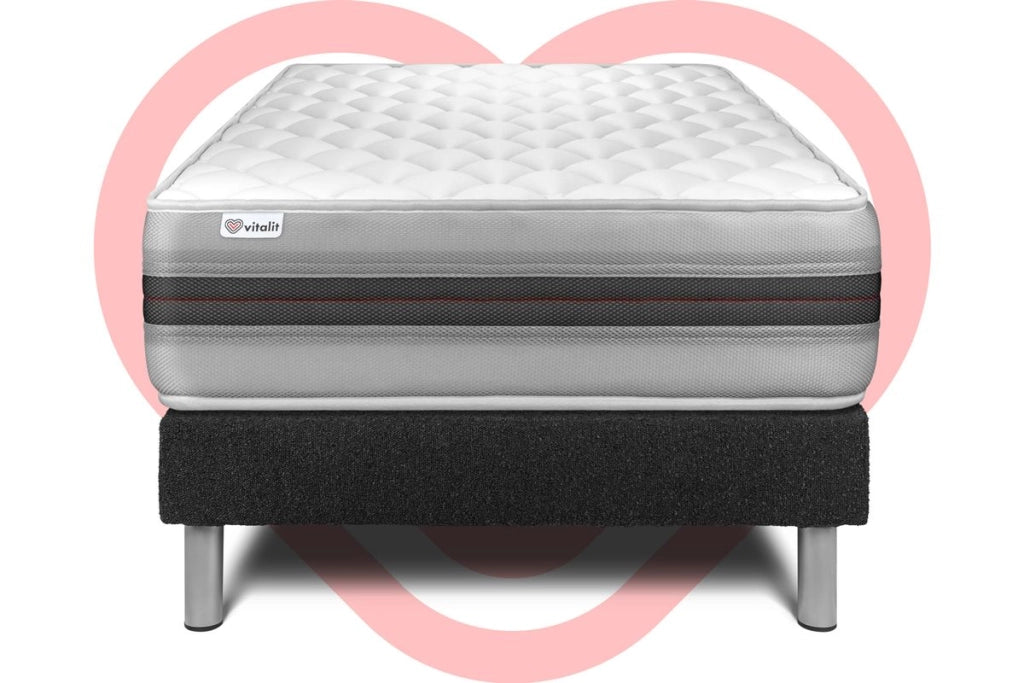 Letto con materasso VITALMEMO BACK 120 x 200 cm Rete Kit Nero