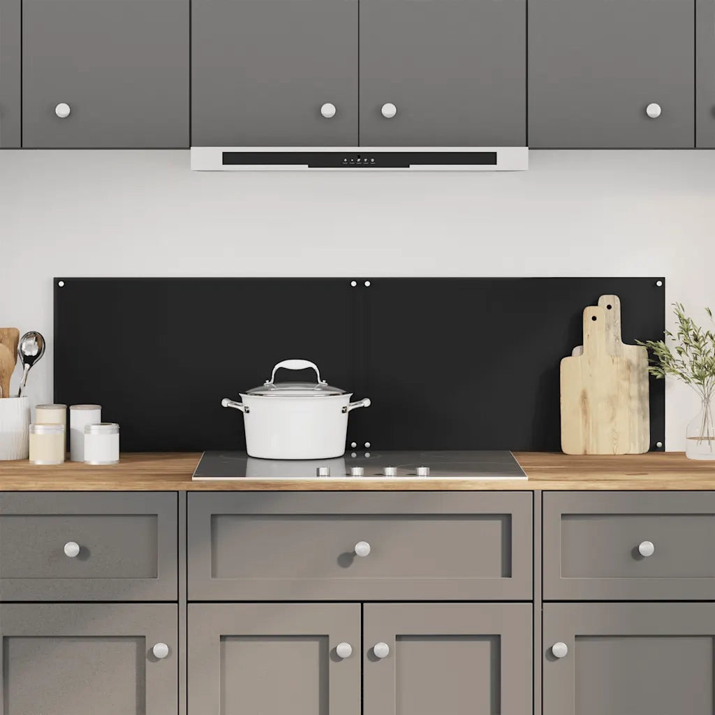 Paraschizzi per Cucina 2 pz Neri 70x50 cm in Vetro Temperato 3315796