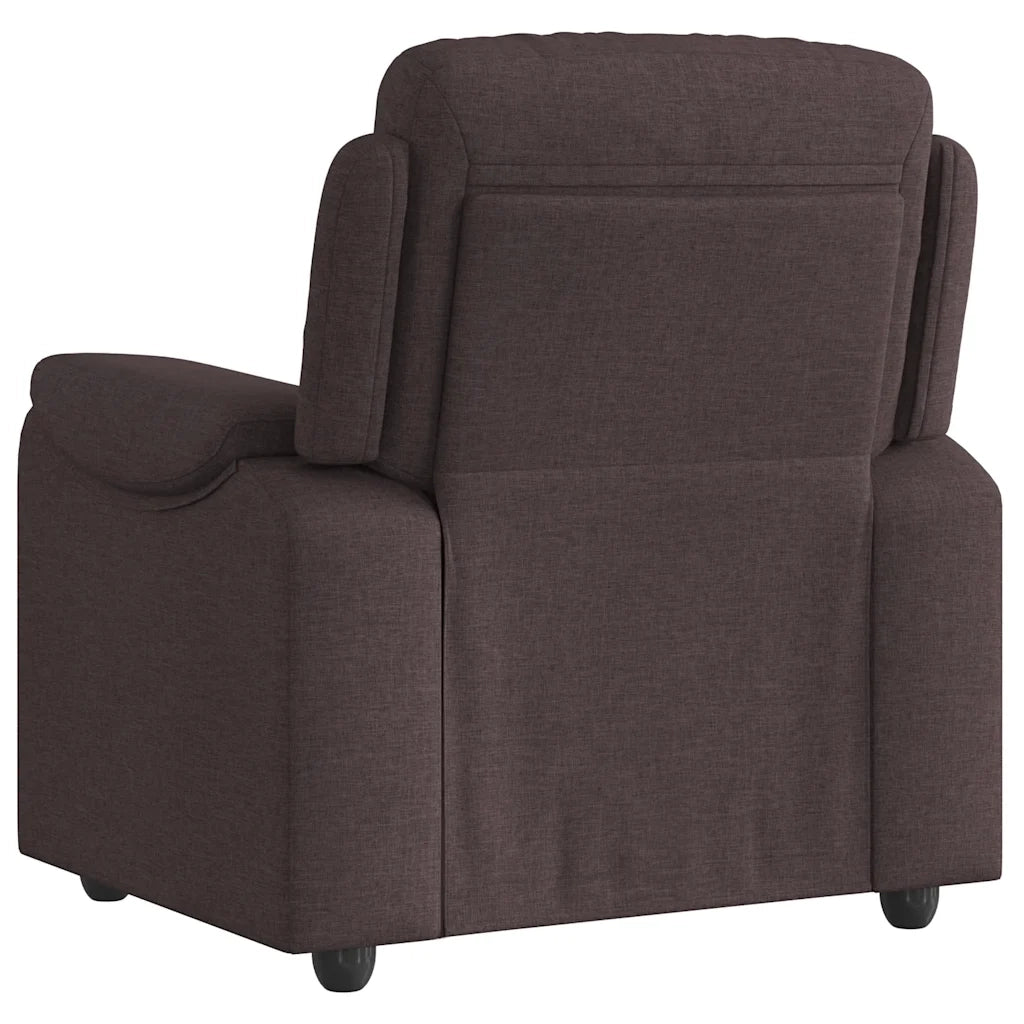 Poltrona Reclinabile Marrone Scuro in Tessuto 4015685
