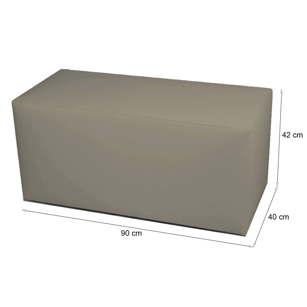 Pouf Bucuresti, Poltrona multiuso, Poltroncina sacco, Pouf poggiapiedi, Made in Italy, 90x40 h42 cm, Tortora