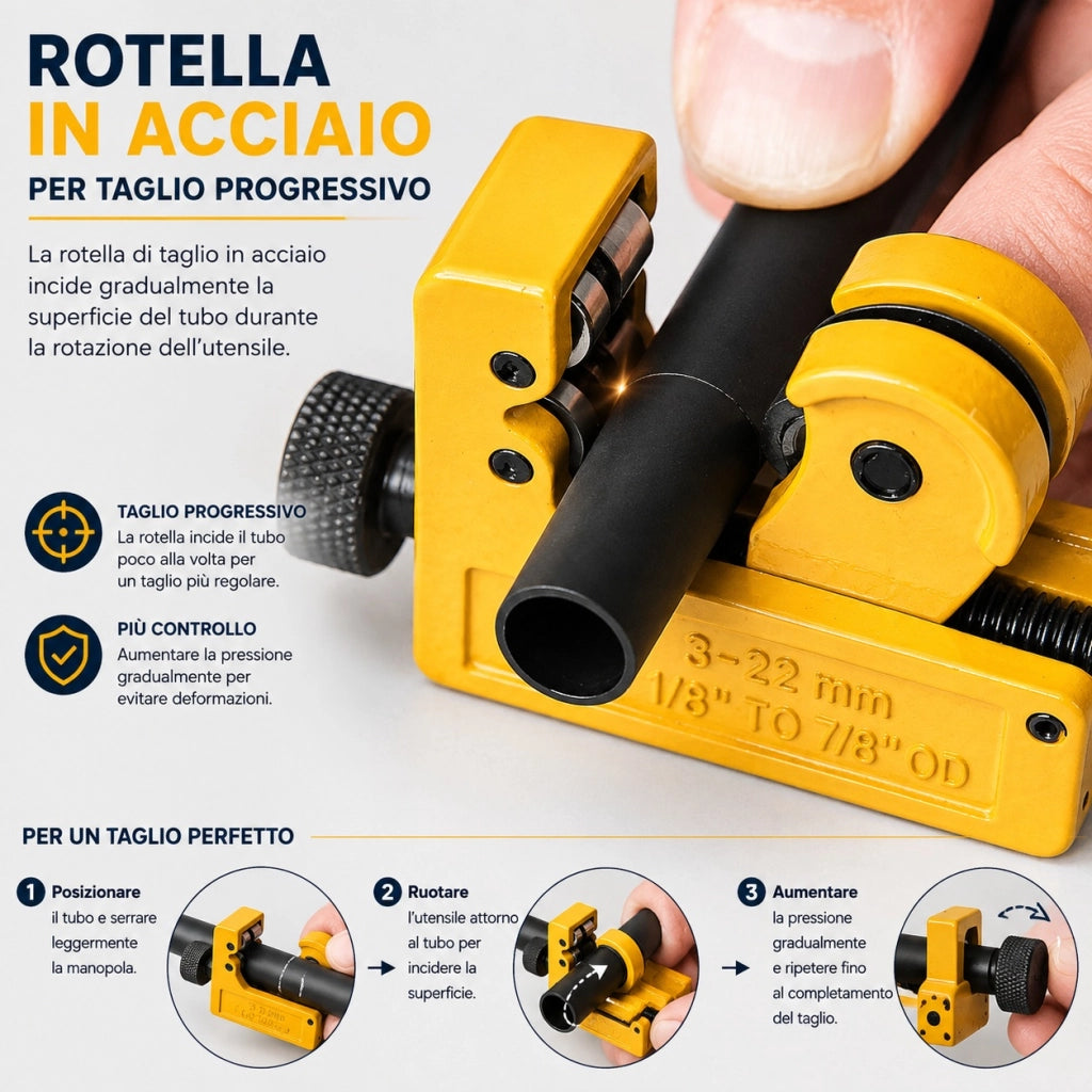 Tagliatubi a Rotella Regolabile 3-22 mm per Rame e Alluminio 270401
