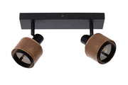 Plafoniera industriale nero-oro Lucide Rafa 2 faretti E14