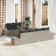 Set di divani con cuscino 8 pcs Grigio chiaro polyrattan 3349128