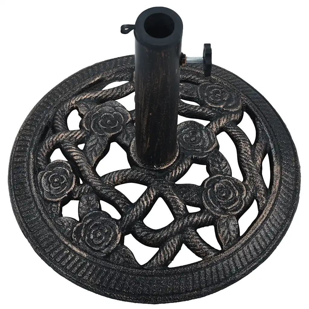 Base Ombrellone-Supporto per ombrellone Nero e Bronzo 9 kg 40 cm in Ghisa